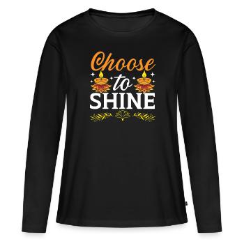 Joyeux Diwali Diwali Festival Hindouisme hindou indien - T-shirt manches longues Premium bio Femme - noir - Devant - Julia (174cm)