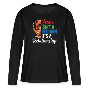 Christianisme afro-américain afro-américain Noir - T-shirt manches longues Premium bio Femme - noir - Devant - Julia (174cm)