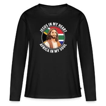 Christianisme afro-américain afro-américain Noir - T-shirt manches longues Premium bio Femme - noir - Devant - Julia (174cm)
