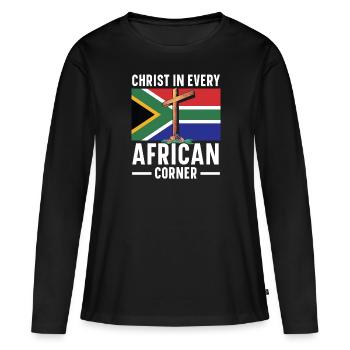 Christianisme afro-américain afro-américain Noir - T-shirt manches longues Premium bio Femme - noir - Devant - Julia (174cm)