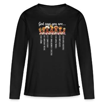 Christianisme afro-américain afro-américain Noir - T-shirt manches longues Premium bio Femme - noir - Devant - Julia (174cm)