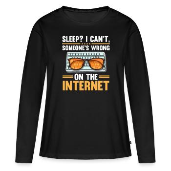 Relecture Travail d’orthographe Grammaire Relecteur - T-shirt manches longues Premium bio Femme - noir - Devant - Julia (174cm)