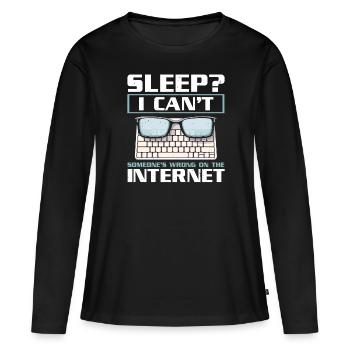 Relecture Travail d’orthographe Grammaire Relecteur - T-shirt manches longues Premium bio Femme - noir - Devant - Julia (174cm)