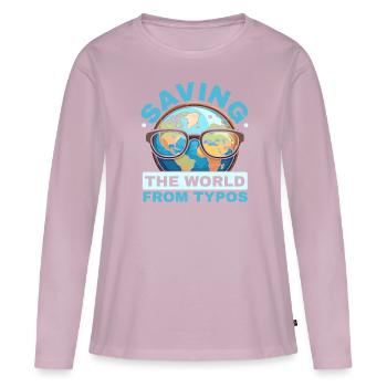 Korrekturlesen, Job, Rechtschreibung, Grammatik, Korrekturleser - Frauen Premium Bio Langarmshirt - Altrosa - Vorne - Julia (174cm)