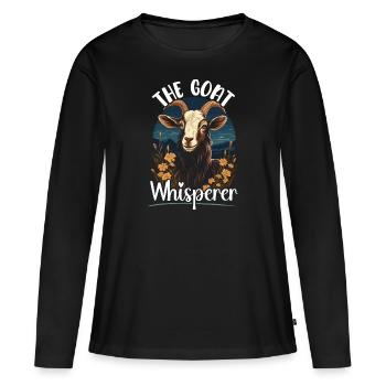 Ziegenliebhaber Kid Ranch Wolle Bauernhof Tierzucht - Frauen Premium Bio Langarmshirt - Schwarz - Vorne - Julia (174cm)