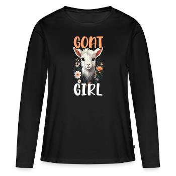 Ziegenliebhaber Kind Ranch Wolle Bauernhof Tierzucht - Frauen Premium Bio Langarmshirt - Schwarz - Vorne - Julia (174cm)