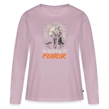 Fenrir Wolf Wikinger Nordisch Nordmänner Odins Wolf - Frauen Premium Bio Langarmshirt - Altrosa - Vorne - Julia (174cm)