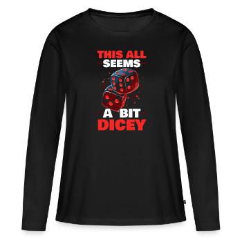 Jeu de stratégie de société de backgammon jeu de dés - T-shirt manches longues Premium bio Femme - noir - Devant - Julia (174cm)