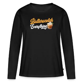 Butterscotch Sweet Caramel Food Foodie Butter - T-shirt manches longues Premium bio Femme - noir - Devant - Julia (174cm)