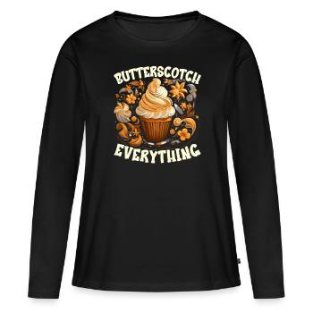 Butterscotch Sweet Caramel Food Foodie Butter - T-shirt manches longues Premium bio Femme - noir - Devant - Julia (174cm)