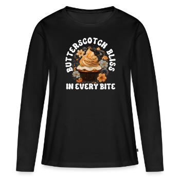 Butterscotch Sweet Caramel Food Foodie Butter - T-shirt manches longues Premium bio Femme - noir - Devant - Julia (174cm)