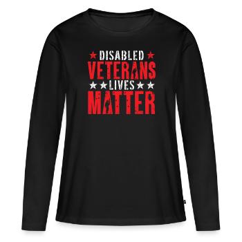 Ancien combattant handicapé militaire soldat de l’armée des États-Unis - T-shirt manches longues Premium bio Femme - noir - Devant - Julia (174cm)