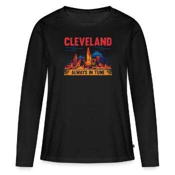 État de Cleveland, Ohio, États-Unis, États-Unis - T-shirt manches longues Premium bio Femme - noir - Devant - Julia (174cm)