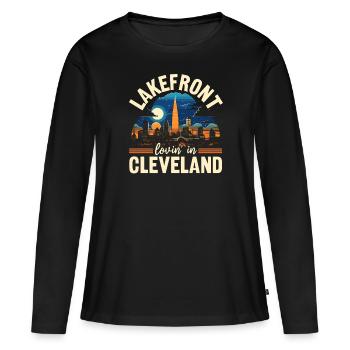 État de Cleveland, Ohio, États-Unis, États-Unis - T-shirt manches longues Premium bio Femme - noir - Devant - Julia (174cm)