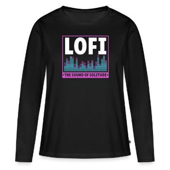 Lofi Mélomane Basse Fidélité Esthétique Japonaise - T-shirt manches longues Premium bio Femme - noir - Devant - Julia (174cm)