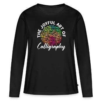 Arabic Calligraphy Calligraphic Writing Lettering - Women's Premium Organic Long Sleeve Shirt - black - Front - Julia (174cm)