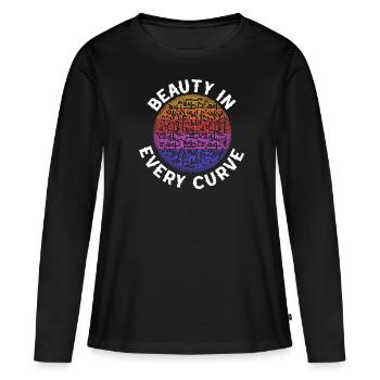 Arabic Calligraphy Calligraphic Writing Lettering - Women's Premium Organic Long Sleeve Shirt - black - Front - Julia (174cm)
