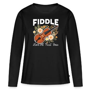 Fiddle Player Violinist Instrument Musician - Women's Premium Organic Long Sleeve Shirt - black - Front - Julia (174cm)