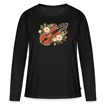 Fiddle Player Violinist Instrument Musician - Women's Premium Organic Long Sleeve Shirt - black - Front - Julia (174cm)