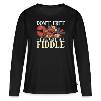 Fiddle Player Violinist Instrument Musician - Women's Premium Organic Long Sleeve Shirt - black - Front - Julia (174cm)