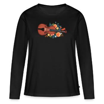 Fiddle Player Violinist Instrument Musician - Women's Premium Organic Long Sleeve Shirt - black - Front - Julia (174cm)