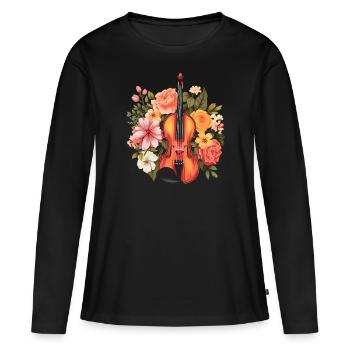 Fiddle Player Violinist Instrument Musician - Women's Premium Organic Long Sleeve Shirt - black - Front - Julia (174cm)