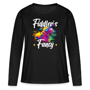 Fiddle Player Violinist Instrument Musician - Women's Premium Organic Long Sleeve Shirt - black - Front - Julia (174cm)