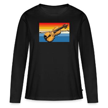 Fiddle Player Violinist Instrument Musician - Women's Premium Organic Long Sleeve Shirt - black - Front - Julia (174cm)