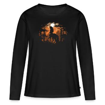 Zentaur Fabelwesen Griechische Mythologie - Frauen Premium Bio Langarmshirt - Schwarz - Vorne - Julia (174cm)