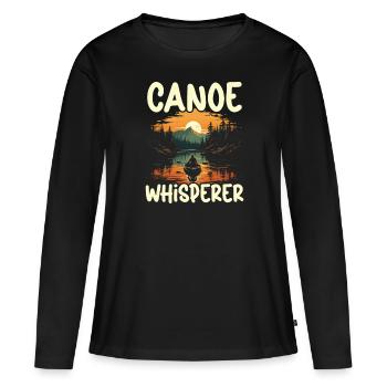 Kanufahren, Kajak, Wassersport, Tretboot, Bootfahren - Frauen Premium Bio Langarmshirt - Schwarz - Vorne - Julia (174cm)