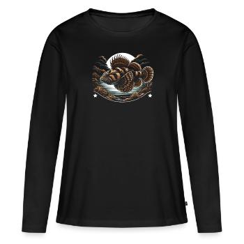 Bristlenose Plecos Fish Lover Aquarium d’eau douce - T-shirt manches longues Premium bio Femme - noir - Devant - Julia (174cm)