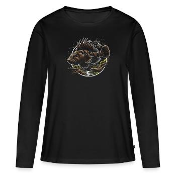 Bristlenose Plecos Fish Lover Aquarium d’eau douce - T-shirt manches longues Premium bio Femme - noir - Devant - Julia (174cm)