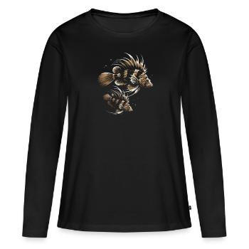 Bristlenose Plecos Fish Lover Aquarium d’eau douce - T-shirt manches longues Premium bio Femme - noir - Devant - Julia (174cm)