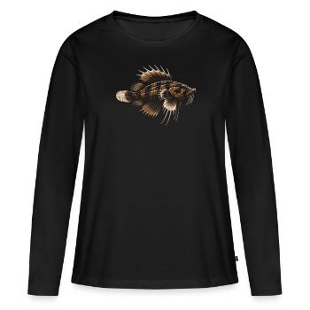 Bristlenose Plecos Fish Lover Aquarium d’eau douce - T-shirt manches longues Premium bio Femme - noir - Devant - Julia (174cm)