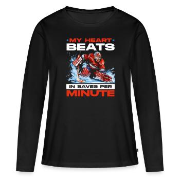 Hockey sur glace Gardien de but Gardien de but Gardien de but - T-shirt manches longues Premium bio Femme - noir - Devant - Julia (174cm)