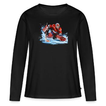 Hockey sur glace Gardien de but Gardien de but Gardien de but - T-shirt manches longues Premium bio Femme - noir - Devant - Julia (174cm)