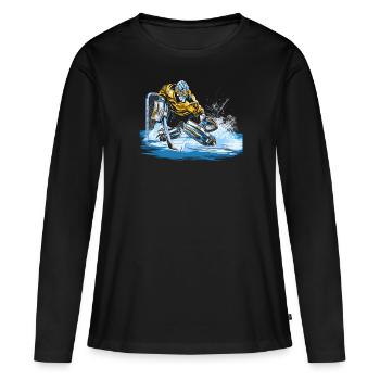 Hockey sur glace Gardien de but Gardien de but Gardien de but - T-shirt manches longues Premium bio Femme - noir - Devant - Julia (174cm)