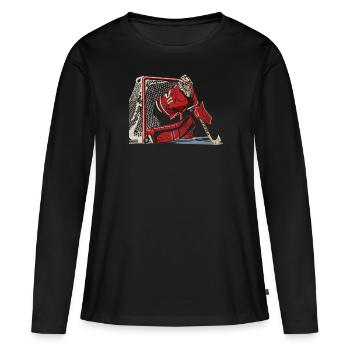 Hockey sur glace Gardien de but Gardien de but Gardien de but - T-shirt manches longues Premium bio Femme - noir - Devant - Julia (174cm)