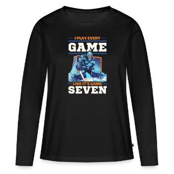 Hockey sur glace Gardien de but Gardien de but Gardien de but - T-shirt manches longues Premium bio Femme - noir - Devant - Julia (174cm)