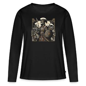 Immortel persan Empire achéménide Guerrier perse - T-shirt manches longues Premium bio Femme - noir - Devant - Julia (174cm)