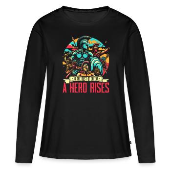 Trojan War Warrior Ancient Greece Greek Mythology - Women's Premium Organic Long Sleeve Shirt - black - Front - Julia (174cm)