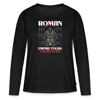 Légionnaires romains Rome antique Empire romain - T-shirt manches longues Premium bio Femme - noir - Devant - Julia (174cm)