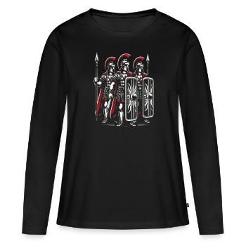 Légionnaires romains Rome antique Empire romain - T-shirt manches longues Premium bio Femme - noir - Devant - Julia (174cm)