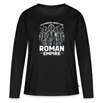 Légionnaires romains Rome antique Empire romain - T-shirt manches longues Premium bio Femme - noir - Devant - Julia (174cm)