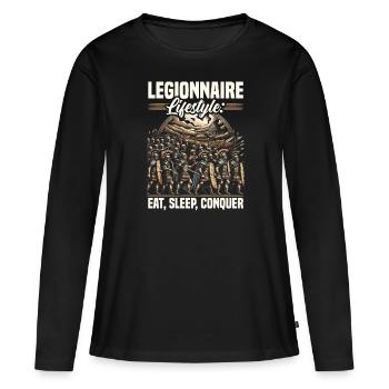 Légionnaires romains Rome antique Empire romain - T-shirt manches longues Premium bio Femme - noir - Devant - Julia (174cm)
