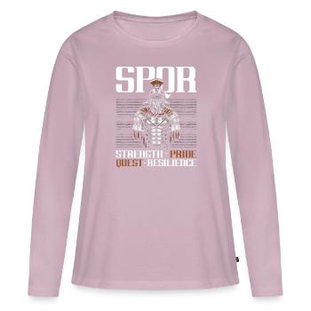 Légionnaires romains Rome antique Empire romain - T-shirt manches longues Premium bio Femme - rose poudré - Devant - Julia (174cm)