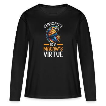 Ara bleu or perroquet oiseau amant ornithologie - T-shirt manches longues Premium bio Femme - noir - Devant - Julia (174cm)