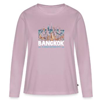 Bangkok Thailand Reisen Urlaub Thai Sprache - Frauen Premium Bio Langarmshirt - Altrosa - Vorne - Julia (174cm)