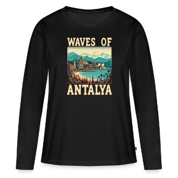 Antalya Turquie Voyage Vacances J’aime la Turquie - T-shirt manches longues Premium bio Femme - noir - Devant - Julia (174cm)