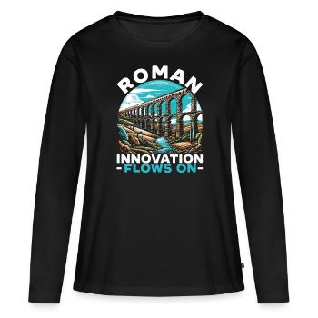 Aqueducs romains Ingénierie romaine Rome antique - T-shirt manches longues Premium bio Femme - noir - Devant - Julia (174cm)